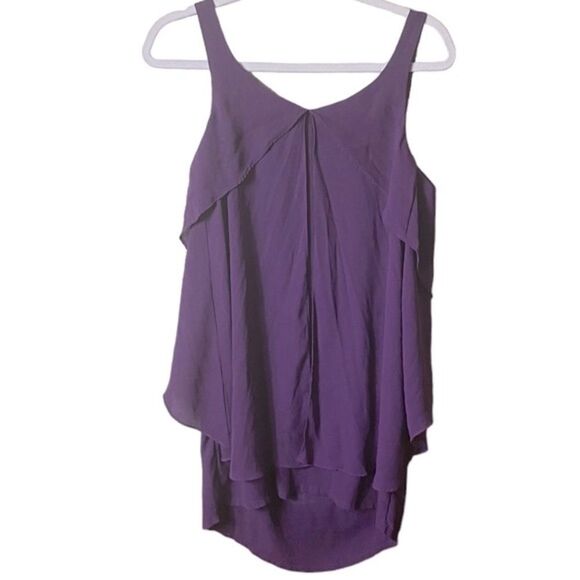 Anthropologie Pins & Needles Sz Med Sleeveless Purple Mini Flowy Tiered Dress - Picture 5 of 5